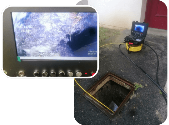 Inspection vidéo de canalisation avec caméra endoscopique et moniteur d’analyse